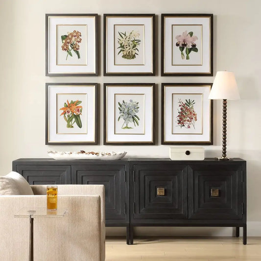 Orchid Botanical Framed Prints Set of 6