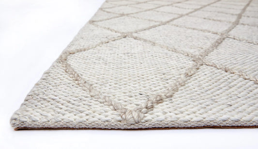Cream Diamond Westbourne Wool Rug